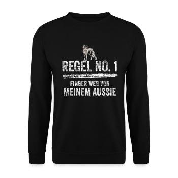 Australian Shepherd Hund Aussie Hundebesitzer Gesc - Unisex Pullover - Schwarz - Vorne - Alina (178cm) & Michal (187cm)