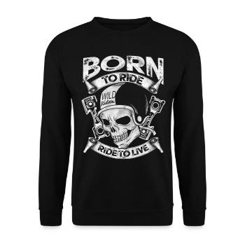 motorcycle - Unisex Sweatshirt - black - Front - Alina (178cm) & Michal (187cm)
