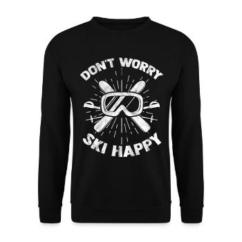 Skiing winter sports ski vacation snow - Unisex Sweatshirt - black - Front - Alina (178cm) & Michal (187cm)