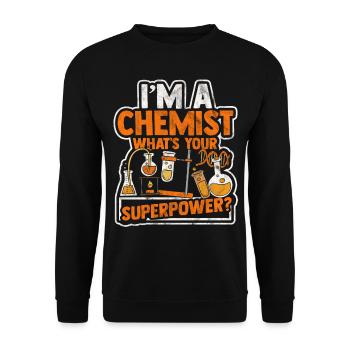 Chemistry alchemy biochemistry formula molecule proton - Unisex Sweatshirt - black - Front - Alina (178cm) & Michal (187cm)