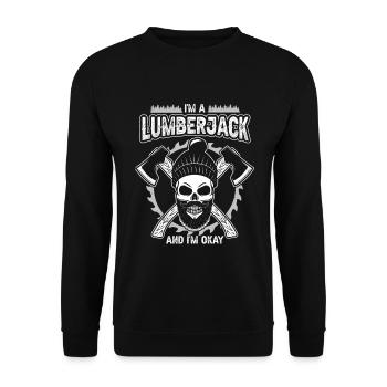 Design de bûcheron pour un ouvrier forestier - Sweat-shirt Unisexe - noir - Devant - Alina (178cm) & Michal (187cm)