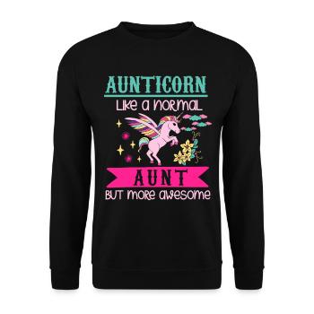 Unicorn unicorn rainbow glitter aunt gift - Unisex Sweatshirt - black - Front - Alina (178cm) & Michal (187cm)