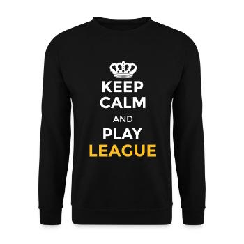 Keep calm and play league Be a legend gaming - Unisex Pullover - Schwarz - Vorne - Alina (178cm) & Michal (187cm)
