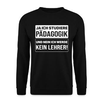 Pädagogikstudent Pädagogik Studium Studierende - Unisex Pullover - Schwarz - Vorne - Alina (178cm) & Michal (187cm)