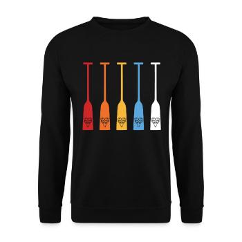 Drachenboot Paddel Retro - Unisex Pullover - Schwarz - Vorne - Alina (178cm) & Michal (187cm)