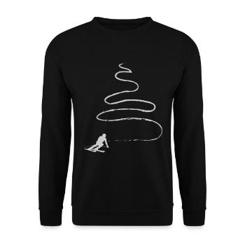 Ski resort mit Skilehrer in Skischule in Alpen - Unisex Pullover - Schwarz - Vorne - Alina (178cm) & Michal (187cm)