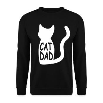 Katzen Vater Katzen Papa CAT DAD - Unisex Pullover - Schwarz - Vorne - Alina (178cm) & Michal (187cm)