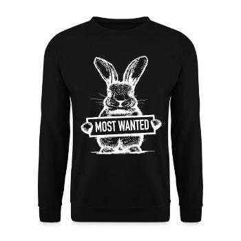 Easter Most Wanted Rabbit Rabbit Owner Gift - Unisex Sweatshirt - black - Front - Alina (178cm) & Michal (187cm)