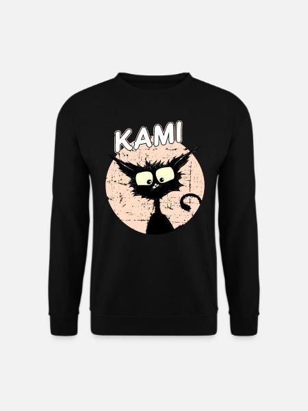 Kamikatze Katzenliebhaber Comic Style Geschenk - Unisex Pullover - Schwarz