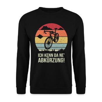 Lustiges Retro Fahrrad Radtour MtB Geschenk - Unisex Pullover - Schwarz - Vorne - Alina (178cm) & Michal (187cm)