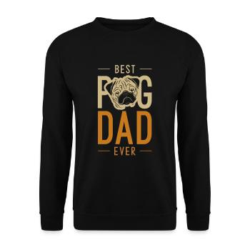 Mens bester Mops Papa jemals cooles süßes Vatertagsgeschenk - Unisex Pullover - Schwarz - Vorne - Alina (178cm) & Michal (187cm)