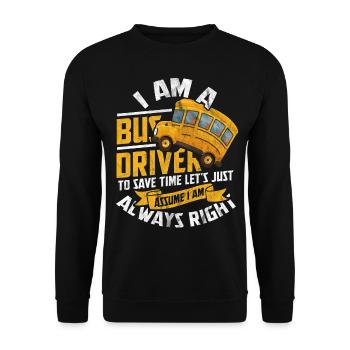 Busfahrer Öpnv Beruf Omnibus Bushaltestelle - Unisex Pullover - Schwarz - Vorne - Alina (178cm) & Michal (187cm)