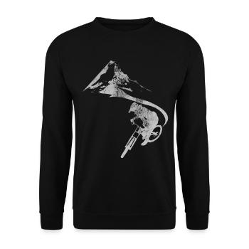 Cadeau de course cycliste pour papy et cyclistes en VTT - Sweat-shirt Unisexe - noir - Devant - Alina (178cm) & Michal (187cm)