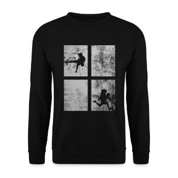 Birthday present for mountains and hikers - Unisex Sweatshirt - black - Front - Alina (178cm) & Michal (187cm)
