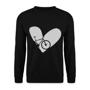 Road bike in Vienna in the bike park on the mountain with children - Unisex Sweatshirt - black - Front - Alina (178cm) & Michal (187cm)