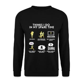 Running Runner Running Marathon Fun Gift - Unisex Sweatshirt - black - Front - Alina (178cm) & Michal (187cm)