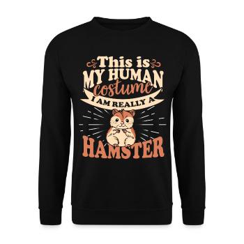 Hamster rodent costume - Unisex Sweatshirt - black - Front - Alina (178cm) & Michal (187cm)