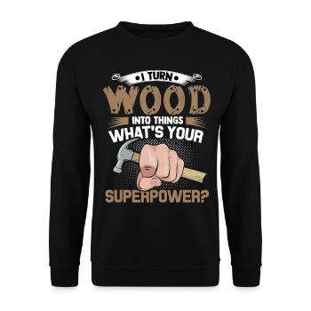 Zimmermann Carpenter Timber Meister Holz Hammer - Unisex Pullover - Schwarz - Vorne - Alina (178cm) & Michal (187cm)