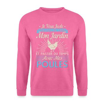 Papy Poule - Jardinage Cadeaux - Sweat-shirt Unisexe - rose - Devant