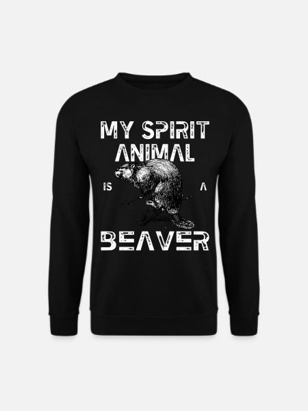 Spirit Animal Beaver - Unisex Pullover - Schwarz