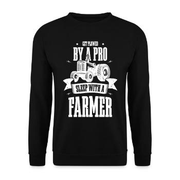 Farming Design for a Farmer - Unisex Sweatshirt - black - Front - Alina (178cm) & Michal (187cm)