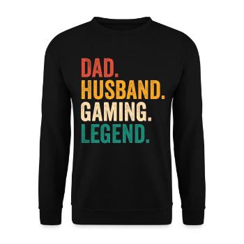 Gamer Papa Mari Jeux Vidéo Fête des Pères Gesc - Sweat-shirt Unisexe - noir - Devant - Alina (178cm) & Michal (187cm)