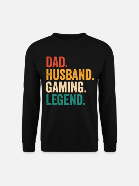Gamer Dad Ehemann Gaming Videospiele Vatertag Gesc - Unisex Pullover - Schwarz