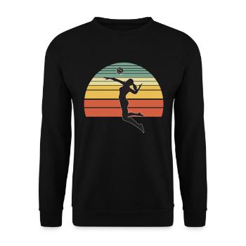 Volleyball vintage - Unisex Sweatshirt - black - Front - Alina (178cm) & Michal (187cm)