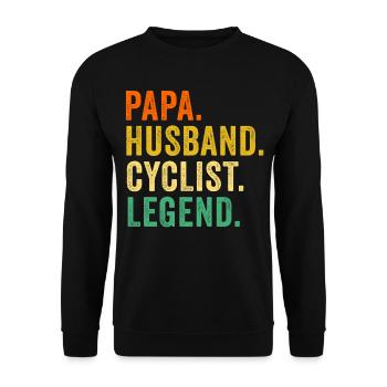 Bicycle Dad Husband Cyclist Byciclette Father's Day - Unisex Sweatshirt - black - Front - Alina (178cm) & Michal (187cm)