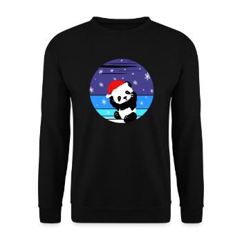 Un Doux Petit Panda Avec un bonnet de Noël - Sweat-shirt Unisexe - noir - Devant - Alina (178cm) & Michal (187cm)