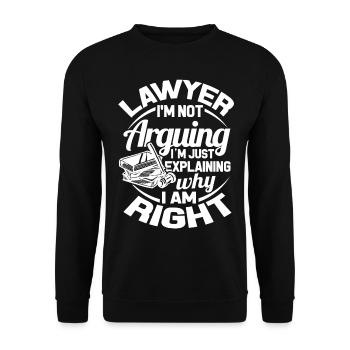 Attorney Judge Law Criminal Defense Attorney Jurist - Unisex Sweatshirt - black - Front - Alina (178cm) & Michal (187cm)