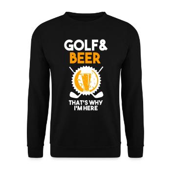 Golf Golfer Sprüche Geschenk Golfplatz Golfschwung - Unisex Pullover - Schwarz - Vorne - Alina (178cm) & Michal (187cm)