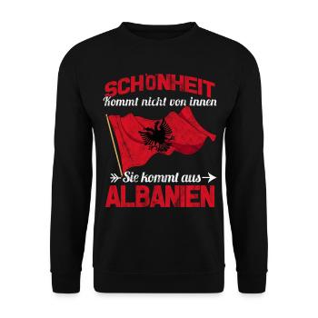 Albanische Flagge schönheit Kosovo Tirana Shqiptar - Unisex Pullover - Schwarz - Vorne - Alina (178cm) & Michal (187cm)