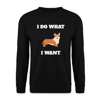 Je fais ce que je veux Drôle Pembroke Corgis - Sweat-shirt Unisexe - noir - Devant - Alina (178cm) & Michal (187cm)