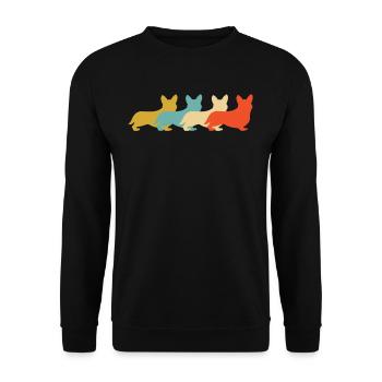 Peembroke Welsh Corgi Rétro Vintage - Sweat-shirt Unisexe - noir - Devant - Alina (178cm) & Michal (187cm)