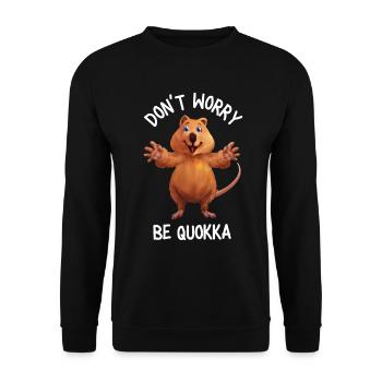 Ne vous inquiétez pas, soyez un cadeau Quokka - Sweat-shirt Unisexe - noir - Devant - Alina (178cm) & Michal (187cm)