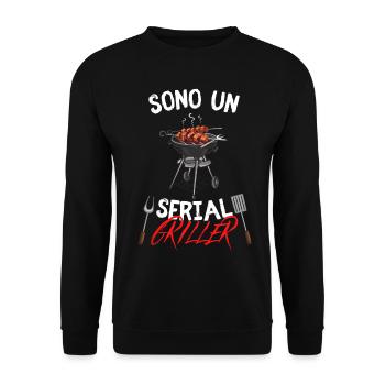 Sono un Serial Griller - Unisex Pullover - Schwarz - Vorne - Alina (178cm) & Michal (187cm)