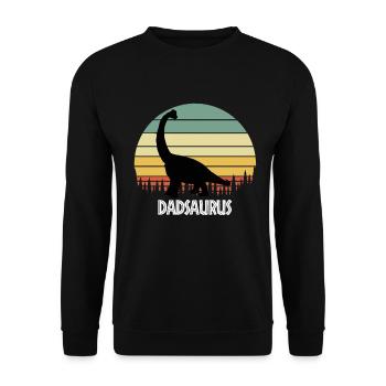 DADSAURUS DAD SAURUS DAD DINOSAURE - Sweat-shirt Unisexe - noir - Devant - Alina (178cm) & Michal (187cm)