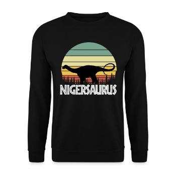 nigersaurus. Gift for dinosaur lover - Unisex Sweatshirt - black - Front - Alina (178cm) & Michal (187cm)
