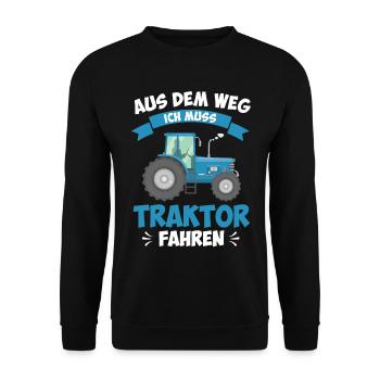 Traktor Schule Kindergeburtstag Mottoparty Idee - Unisex Pullover - Schwarz - Vorne - Alina (178cm) & Michal (187cm)