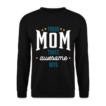 Proud Mom Three Awesome Boys - Cadeau de la fête des mères - Sweat-shirt Unisexe - noir - Devant - Alina (178cm) & Michal (187cm)
