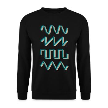 Synthesizer Synth Audio Analog Wellen - Unisex Pullover - Schwarz - Vorne - Alina (178cm) & Michal (187cm)
