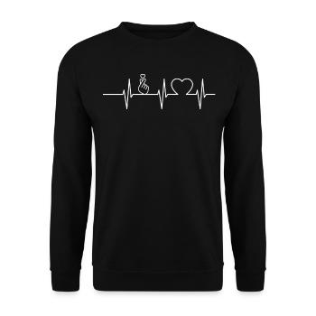 Kpop Herzschlag Koreanische Popmusik Kawaii Gesche - Unisex Pullover - Schwarz - Vorne - Alina (178cm) & Michal (187cm)