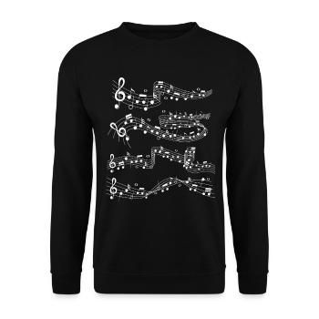 Music sheet music clef musician gift - Unisex Sweatshirt - black - Front - Alina (178cm) & Michal (187cm)