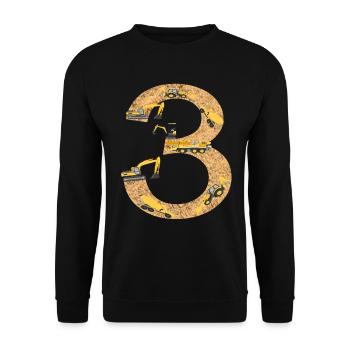 3.Geburtstag Ich bin 3 Jahre Geburtstag - Unisex Pullover - Schwarz - Vorne - Alina (178cm) & Michal (187cm)