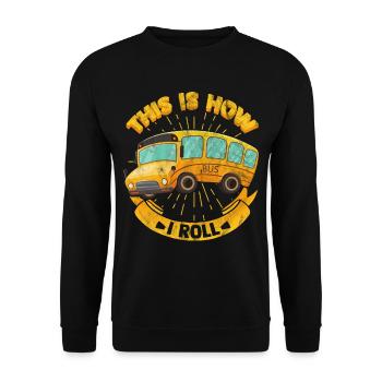 Bus - Unisex Pullover - Schwarz - Vorne - Alina (178cm) & Michal (187cm)
