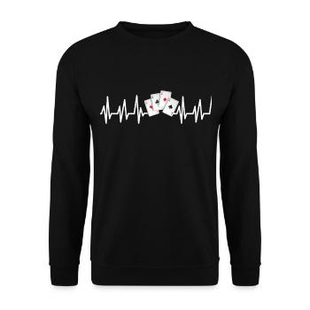 Poker Casino Hold'em Pik Pokerface Bluff - Unisex Pullover - Schwarz - Vorne - Alina (178cm) & Michal (187cm)