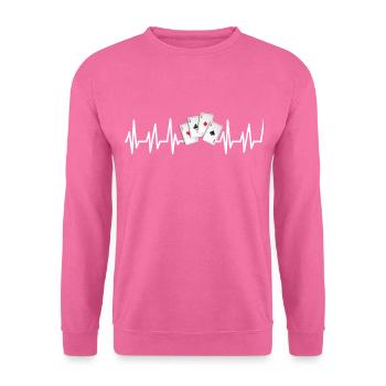 Poker Casino Hold'em Pik Pokerface Bluff - Unisex Pullover - Pink - Vorne