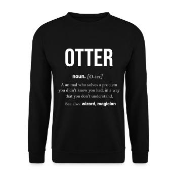 Cadeau animal mignon de loutre - Sweat-shirt Unisexe - noir - Devant - Alina (178cm) & Michal (187cm)