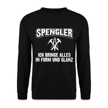 Spengler Ich bringe alles in Form und Glanz - Unisex Pullover - Schwarz - Vorne - Alina (178cm) & Michal (187cm)